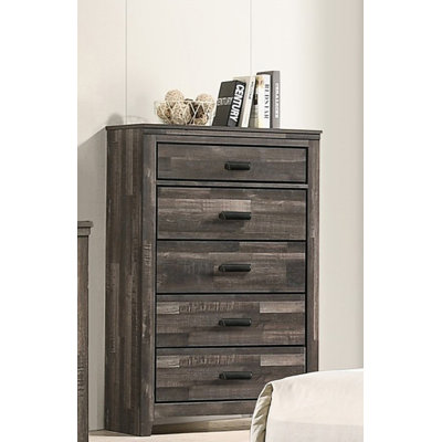 1Pc Rustic Contemporary Chest With 5 Storage Drawers