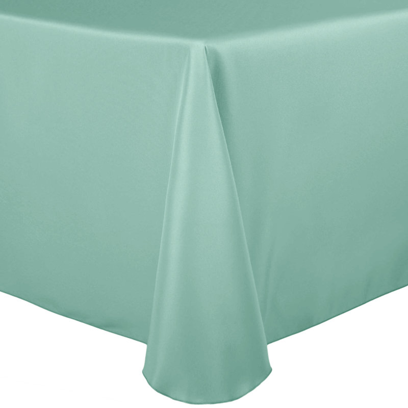 5 Pack Oval Polyester Linen Tablecloth, 96" x 54", Mint