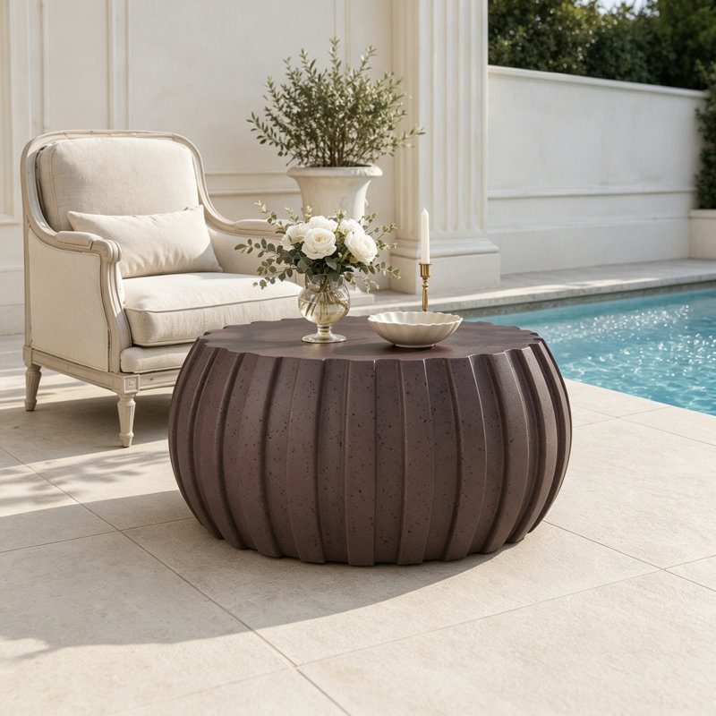 Table basse moderne et imperméable, Brown
