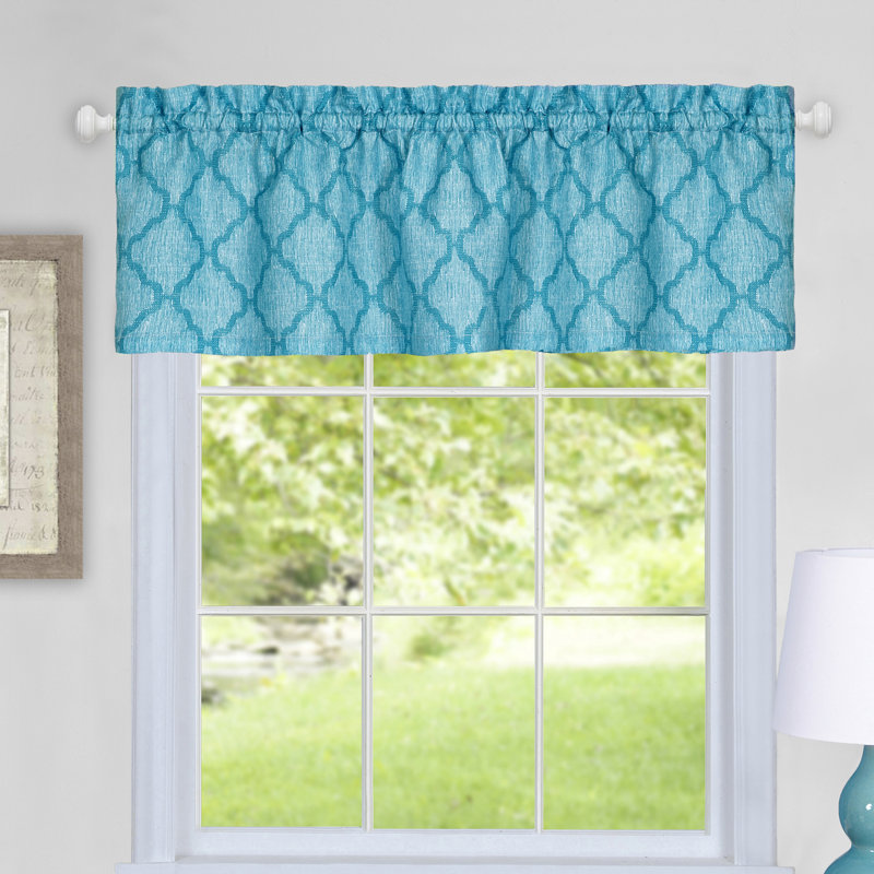 Rideau de cuisine 3 pièces Zoey, Turquoise, l 58 po x L 36 po