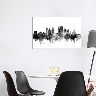 Dayton, Ohio In Black & White by Michael Tompsett - Wrapped Canvas Gallery-Wrapped Canvas Giclée
