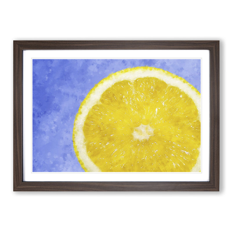 Lemon Slice - Picture Frame Painting Print, Walnut Framed, 24cm H x 33cm W x 2cm D