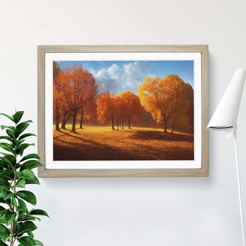 View of an Autumn Forest Vol.3 - Framed Print, 46cm H x 64cm W x 2cm D, Oak