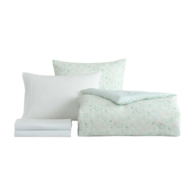 Laura Ashley Quartet Reversible Green Comforter Bonus Set