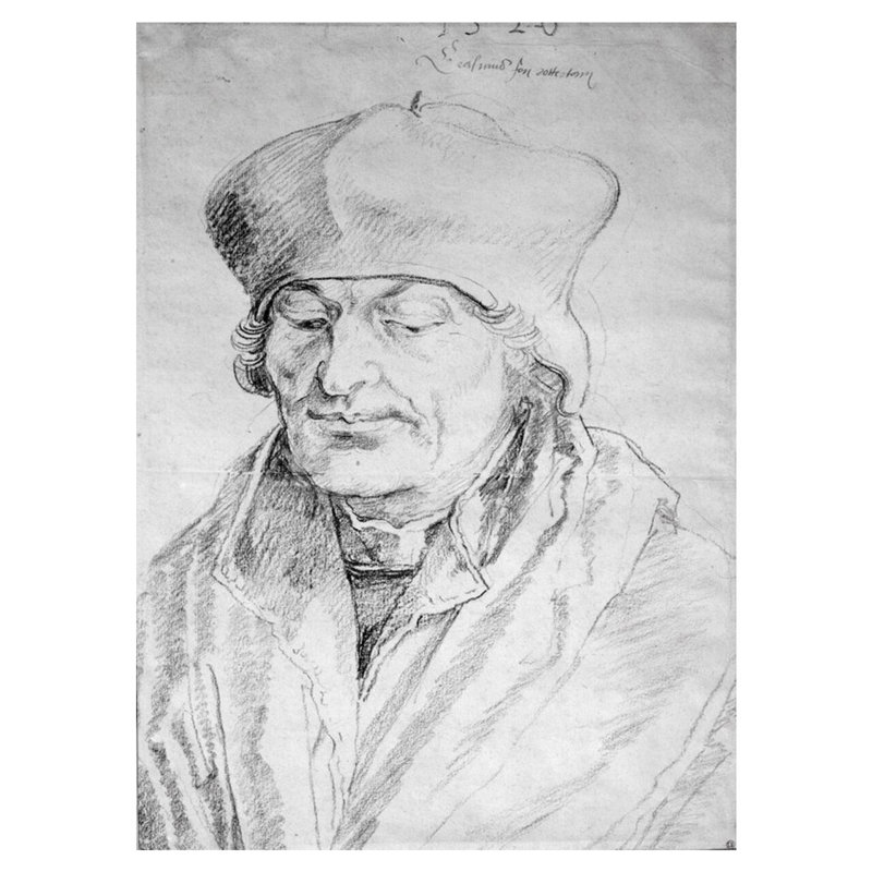 Portrait de Desiderius Érasme (1469-1536) par Albrecht Dürer - Estampe numérique, H 40 po x l 32 po