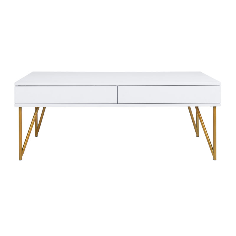 Table basse avec rangement Lutwin, Blanc