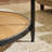 30.78In Black Iron Frame Ripple Glass + PVC Vine Double-Layered Round Coffee Table