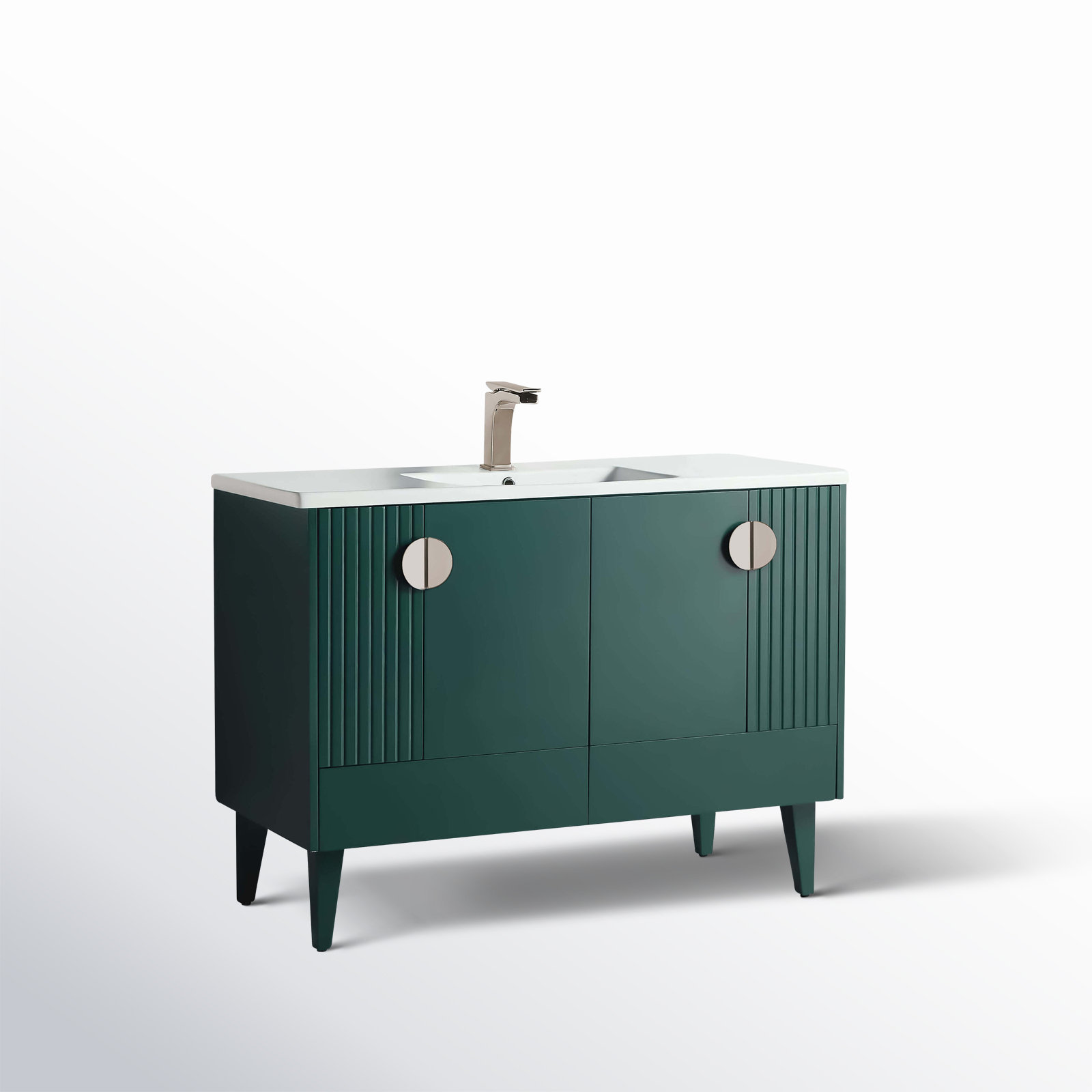 Saimah 48'' Single Bathroom Vanity, Green, Satin Nickel