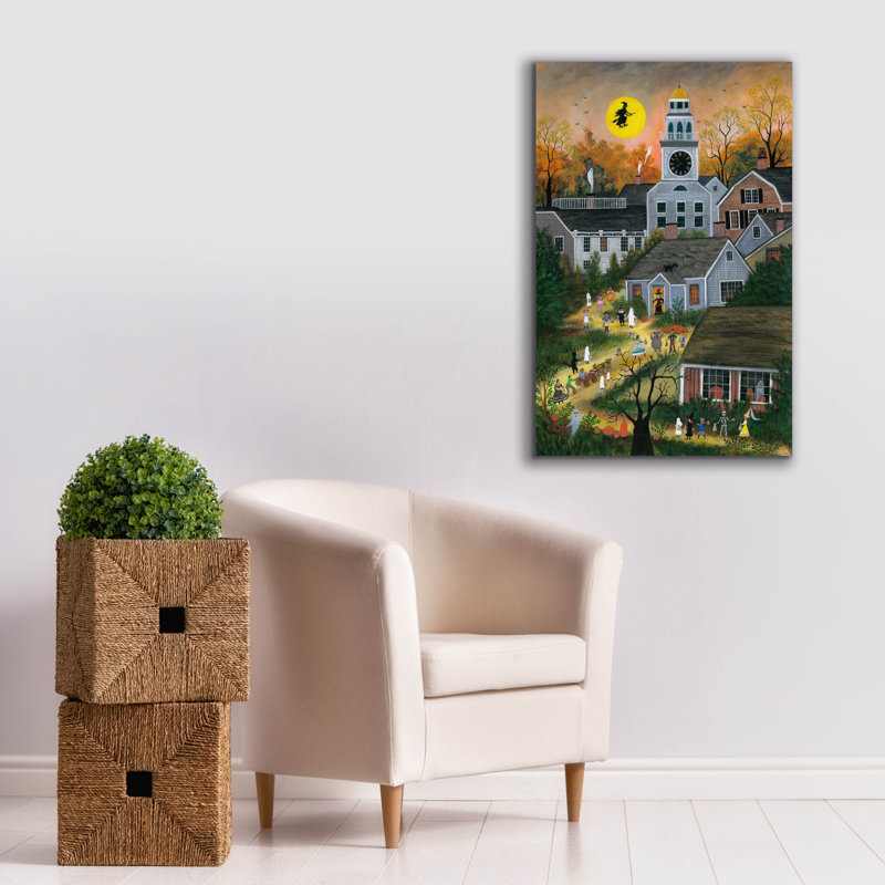  'Halloween On Orange Street - Nantucket' by JL Munro Canvas Wall Art, 26" x 40"