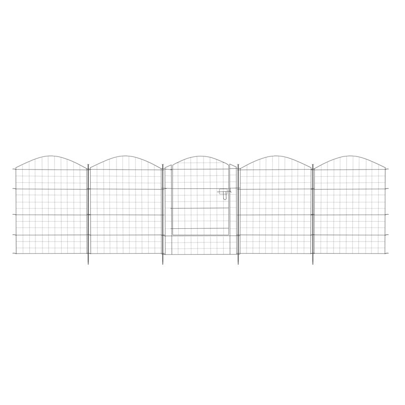 Ensemble de clôture en métal noir H 31,5 po x l 29,5 po, H 2,63 pi x l 2,46 pi