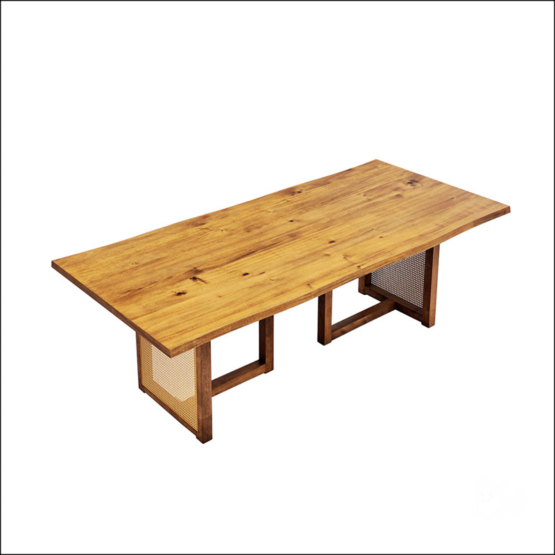 Rectangular Waves Dining Table, 29.53"H x 86.61"L x 39.37"W