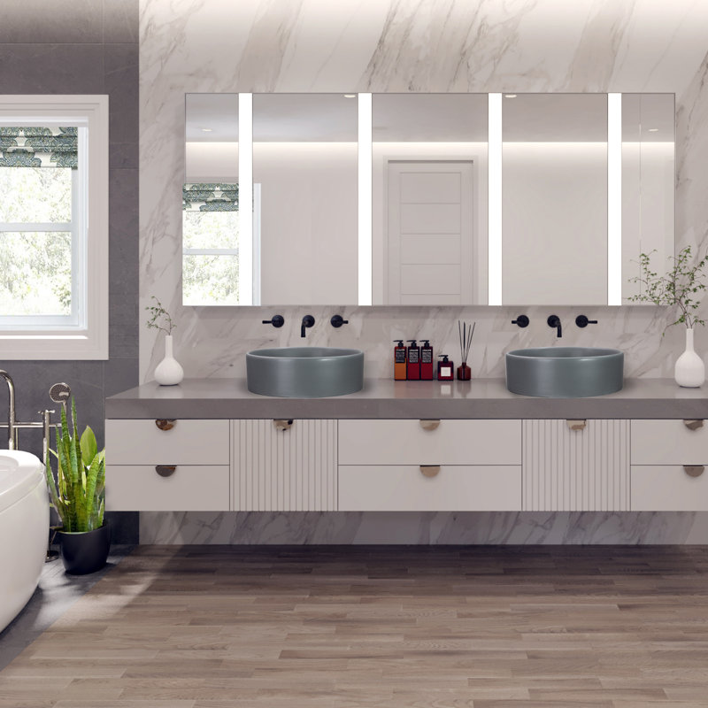 Regatta Poured Circular Vessel Bathroom Sink, Concrete
