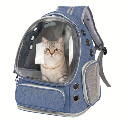 Comfortable & Breathable Cat Backpack With Bubble Window – Safe All-season Travel Carrier For Cats & Kittens, Easy Zipper & Doggy-door Entry, Plane/train/car Friendly