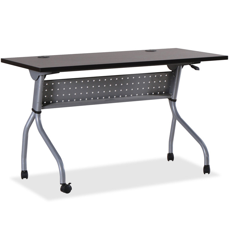 Rectangle Flip Top Training Table with Casters and Modesty Panel and Cable Management, 29.50" H x 48" W x 23.63" D