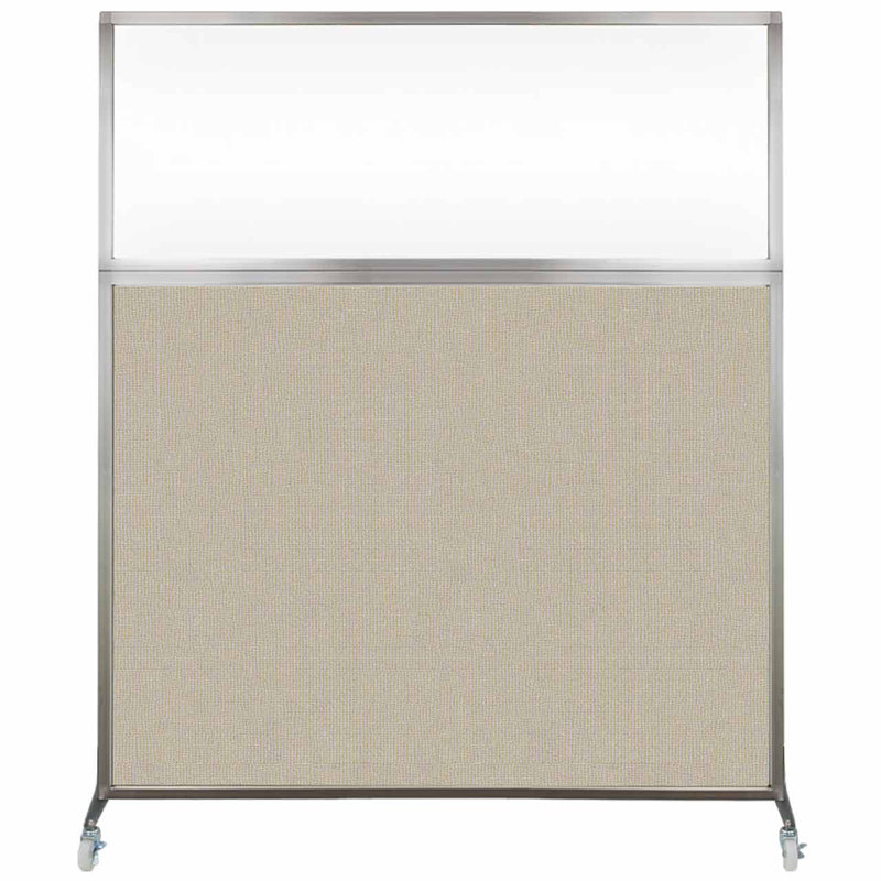 Cloison de bureau Hush - fenêtre transparente, 72", Sable