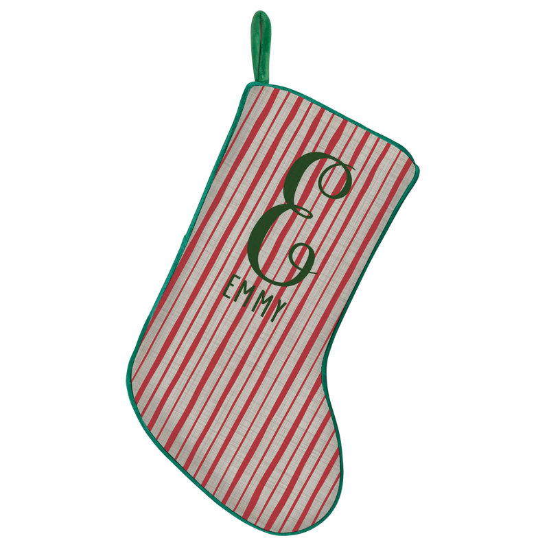 Bas de Noël rétro à garniture personnalisée, Oui
