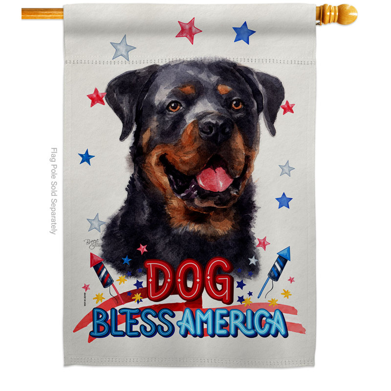 Drapeau de maison patriotique en polyester 40 x 28 pi Rottweiler