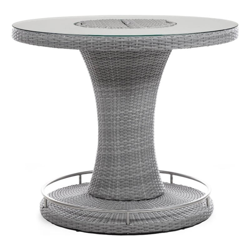 Table de bar d'extérieur avec seau à glace en acier Mio