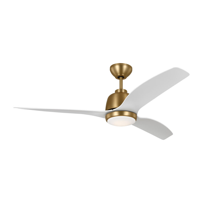Ventilateur de plafond standard à DEL à 3 pales de 54 po Marica avec pièces de contrôle de ventilateur et ensemble d'éclairage inclus