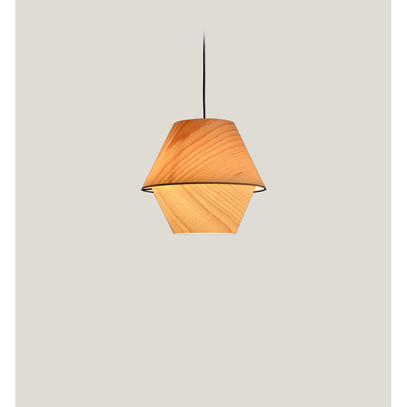 Hotel Pendant, 13.6" Dia., Natural Beech