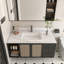 Dessus de meuble-lavabo en marbre, comptoir avec trous de robinet pré-percés, comptoir de salle de bain avec lavabo central encastré rectangulaire et Bianco Carrara Venato