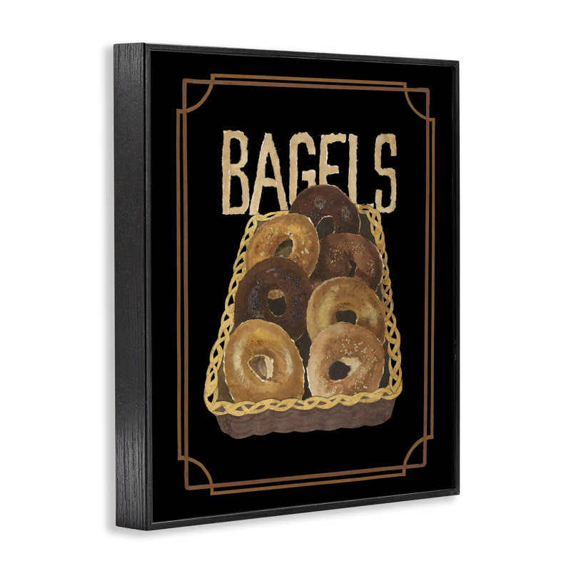 Panier de bagels par Nancy Overton, Giclée encadrée noir minuit, H 20 po x l 16 po
