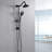 Bathroom Shower With 6 Inch Rain Head & Handheld, Matte Black, 2.5 Gpm Flow, Adjustable Slide Bar, Corrosion , Tranquil And Handheld , Gpm, Water Advanced Technology-126502577