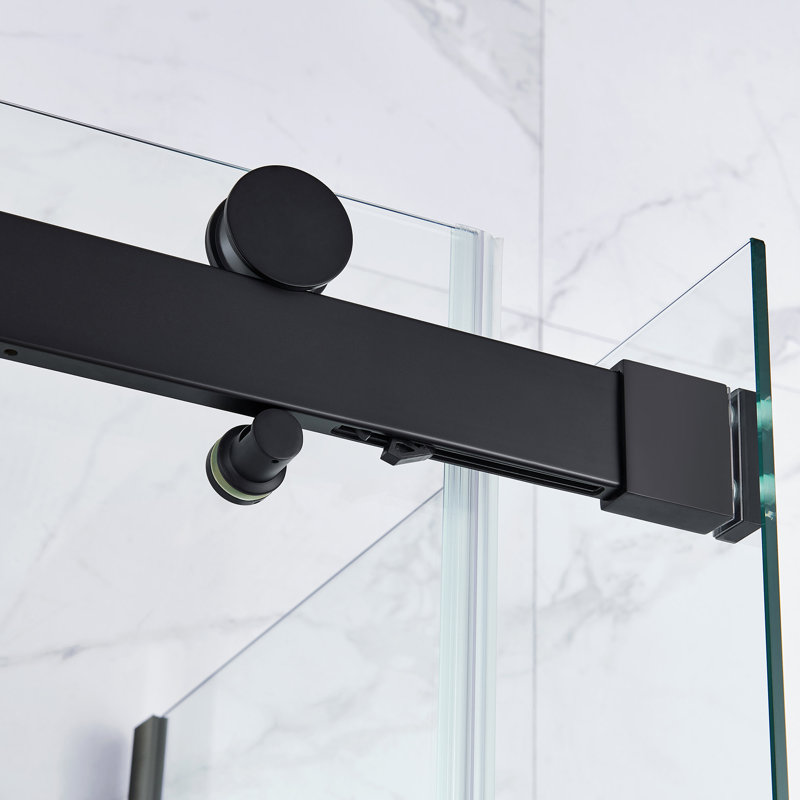 OVE Decors Bel Soft Close 60" x 78" Frameless Sliding Soft Close Shower Kit, Matte Black