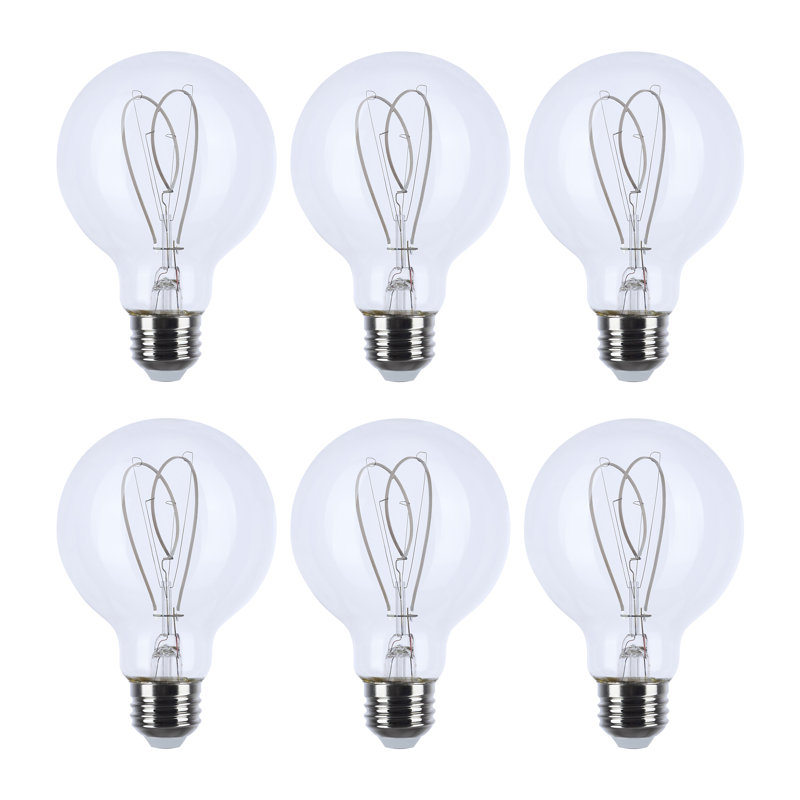 DEL de 6 watts Deena - réminiscence - filament gris Flex - boucle G25 - base moyenne - télévision en circuit fermé 2700K - transparent - 120 volts
