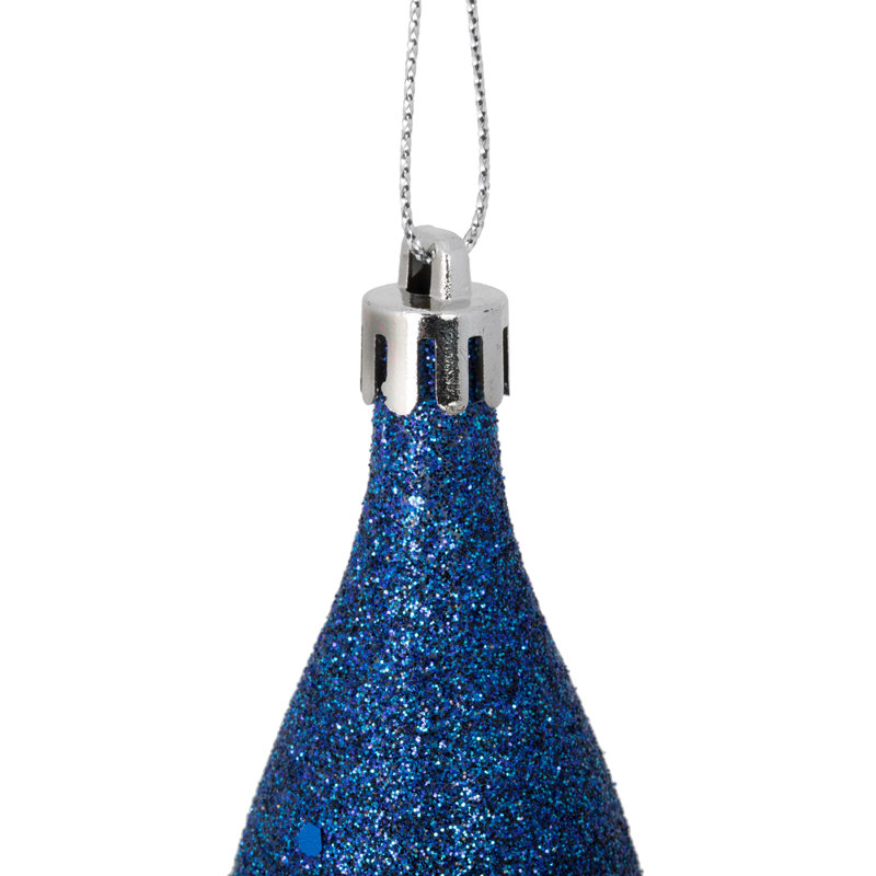 Ornement faîteau à quatre finitions sans motif, H 5,5 po x l 2,5 po x P 2,5 po, Bleu minuit