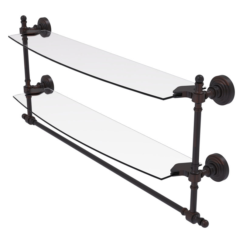 Retro Wave 2 Piece Tiered Shelf with Towel Bar, Venetian Bronze