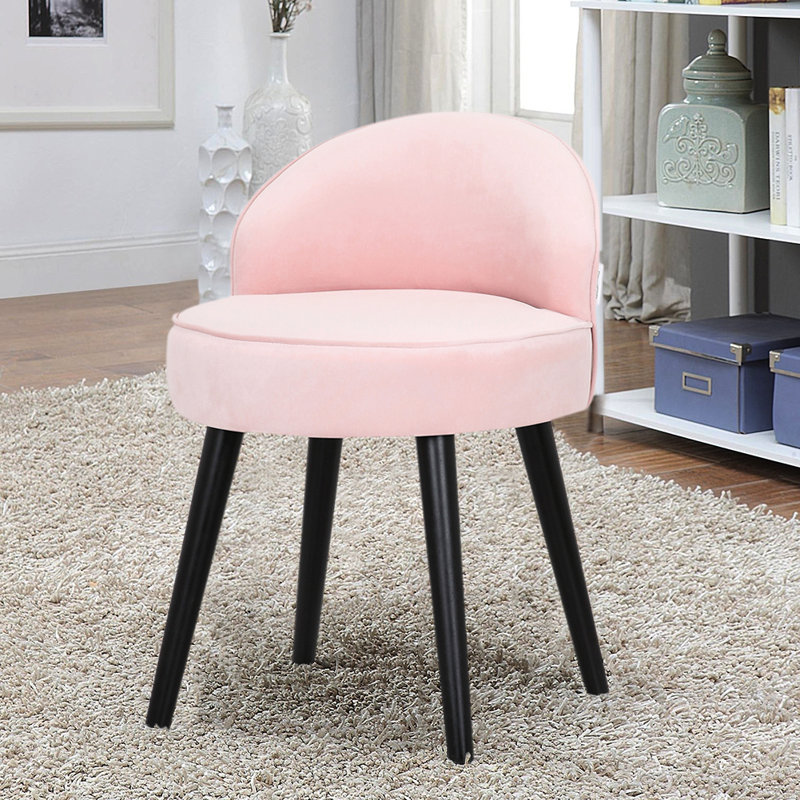 Manufactured Wood Accent Stool, Pink/Black 