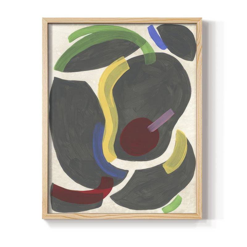 Canasta IV Framed Print - Solid Wood, Natural, 21" H x 17" W