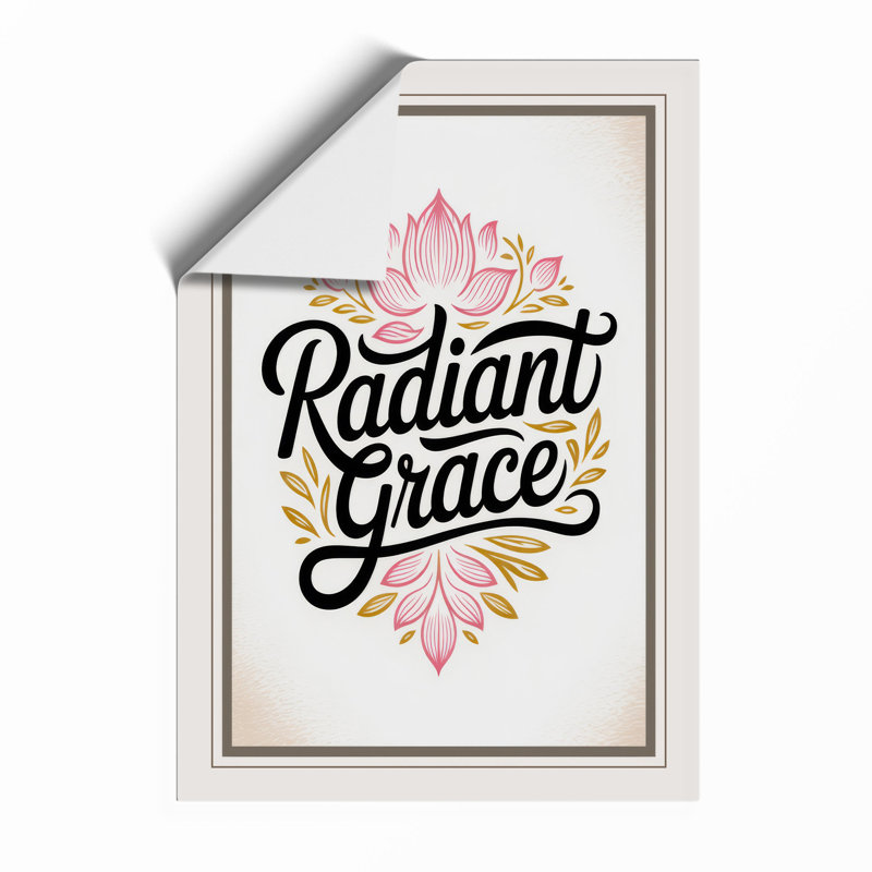 Radiant Grace Typography - Framed Print, A3 - 42.0 x 29.7 cm, Unframed