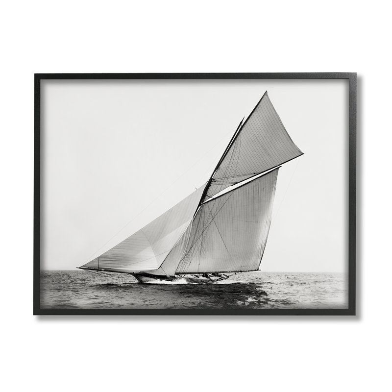 Az-989 - Photographie de bateau majestueux encadrée, H 24 po x l 30 po x P 1,5 po