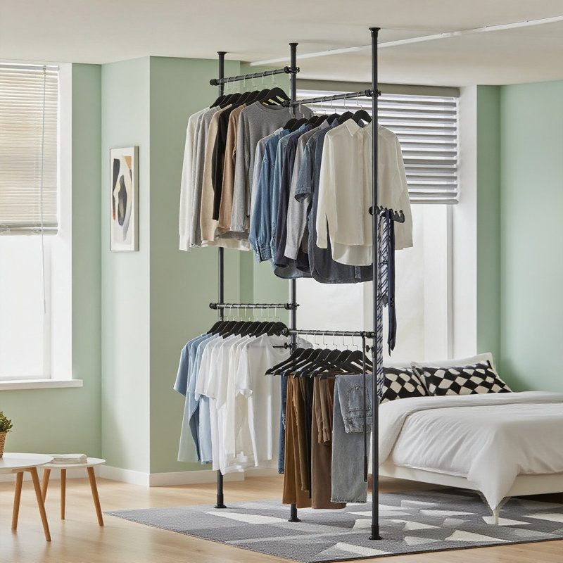 Shanell 138cm - 235cm Closet System, Black