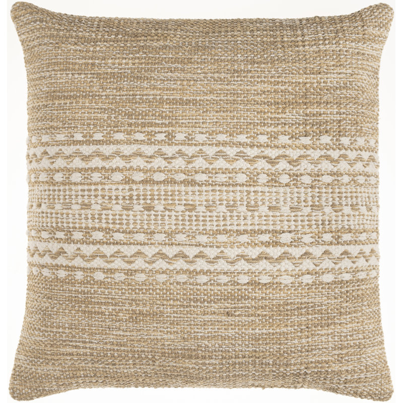 Coussin Julian, Brun clair, Duvet, 18 po x 18 po