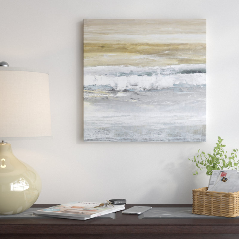 «Tides II», reproduction d'art sur toile tendue, H 18 po x l 18 po x P 1,5 po, Toile avec cadre flottant noir, Pas de tapis