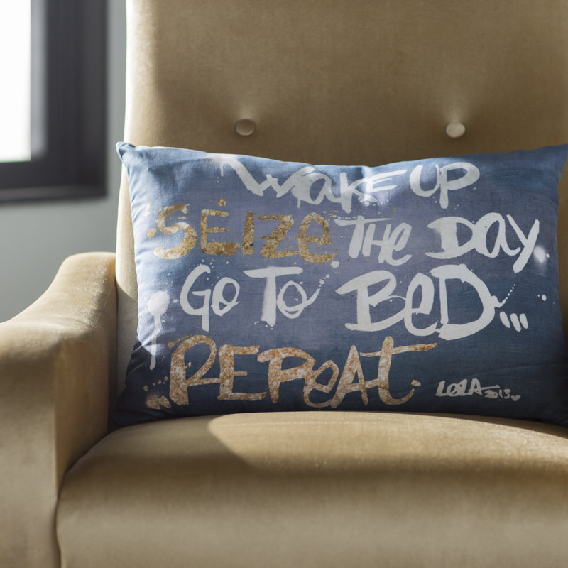 Coussin en laine Oliver Gal Home Seize it Denim