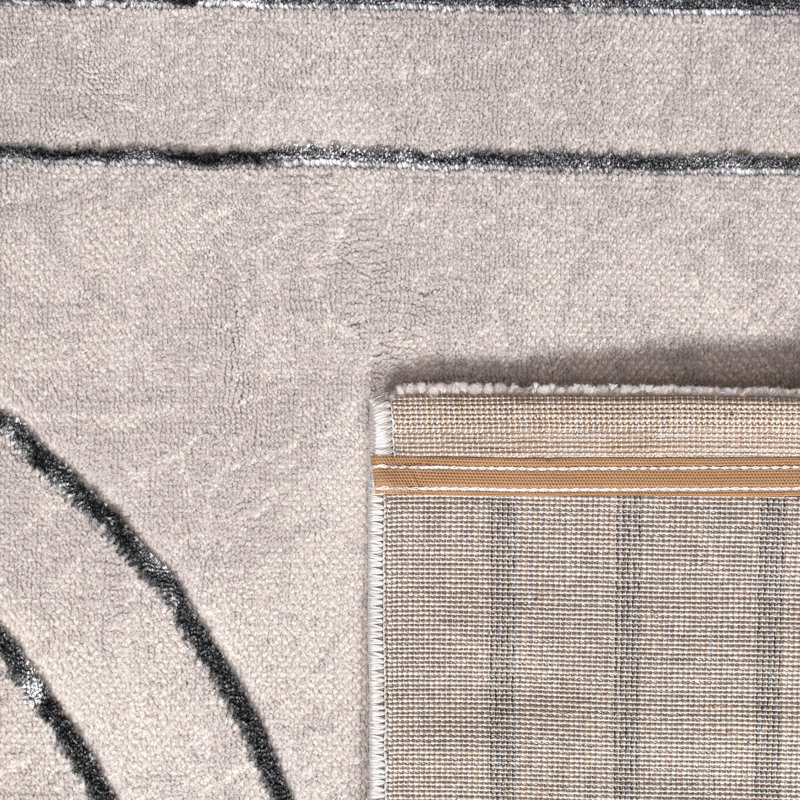 Tapis moderne pour salon avec design tourbillon bohème, Rectangle 5 pi 3 po x 7 pi 7 po