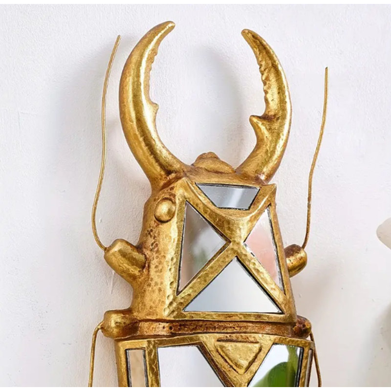 Pincher Bug Beetle Mirror Glam Safari Gallery Wall - Gold