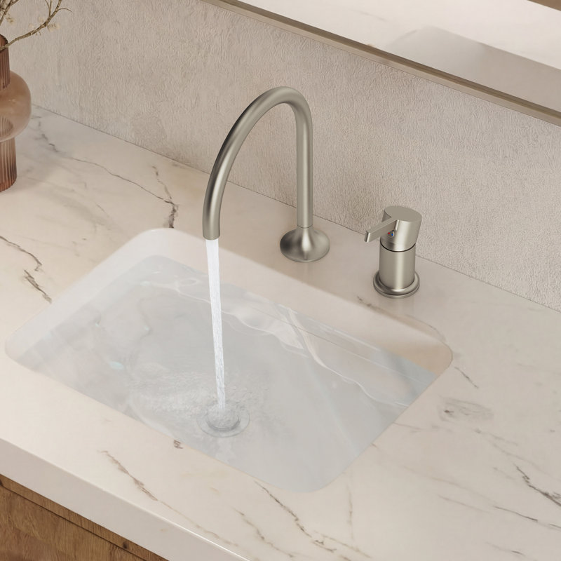 Single Handle Bathroom Faucet, 2-hole Bathroom Sink Faucet with Drain Assembly, Brushed Nickel
