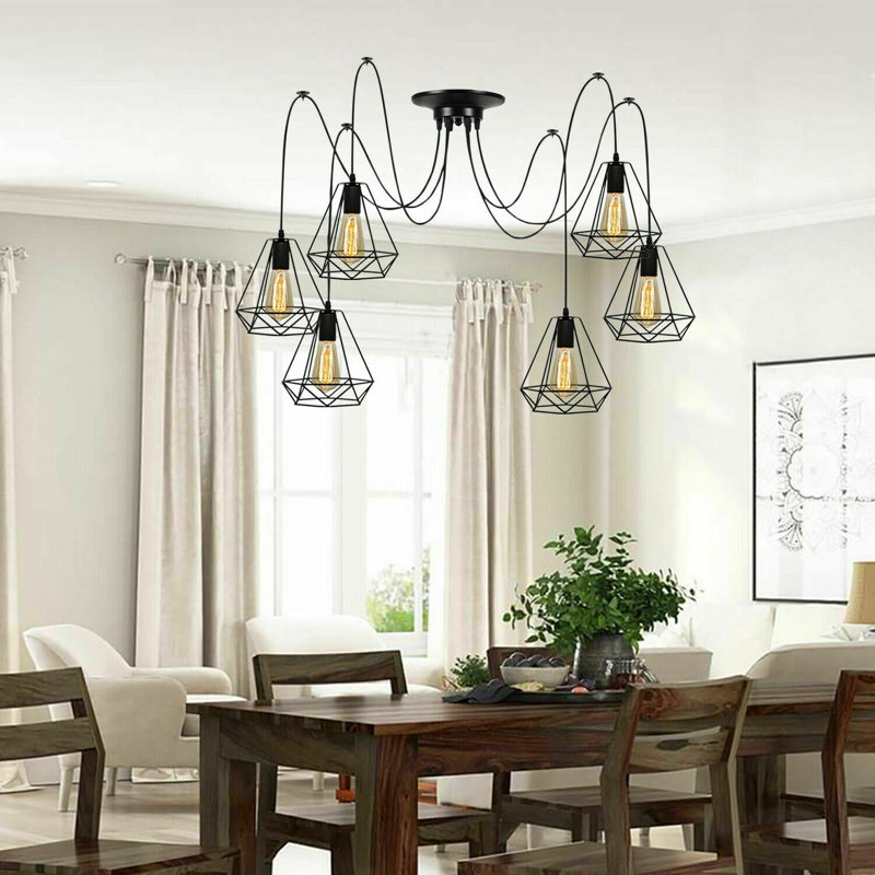 Sarnen 6 - Light Black Cluster Pendant