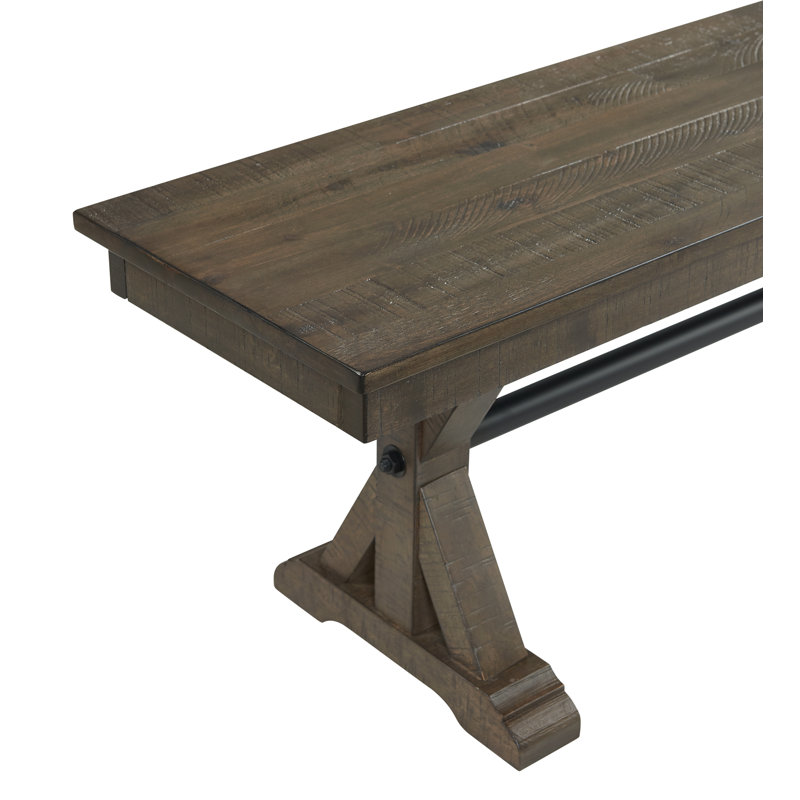 Costel 68" Wide Backless Bench, Brushed Charcoal