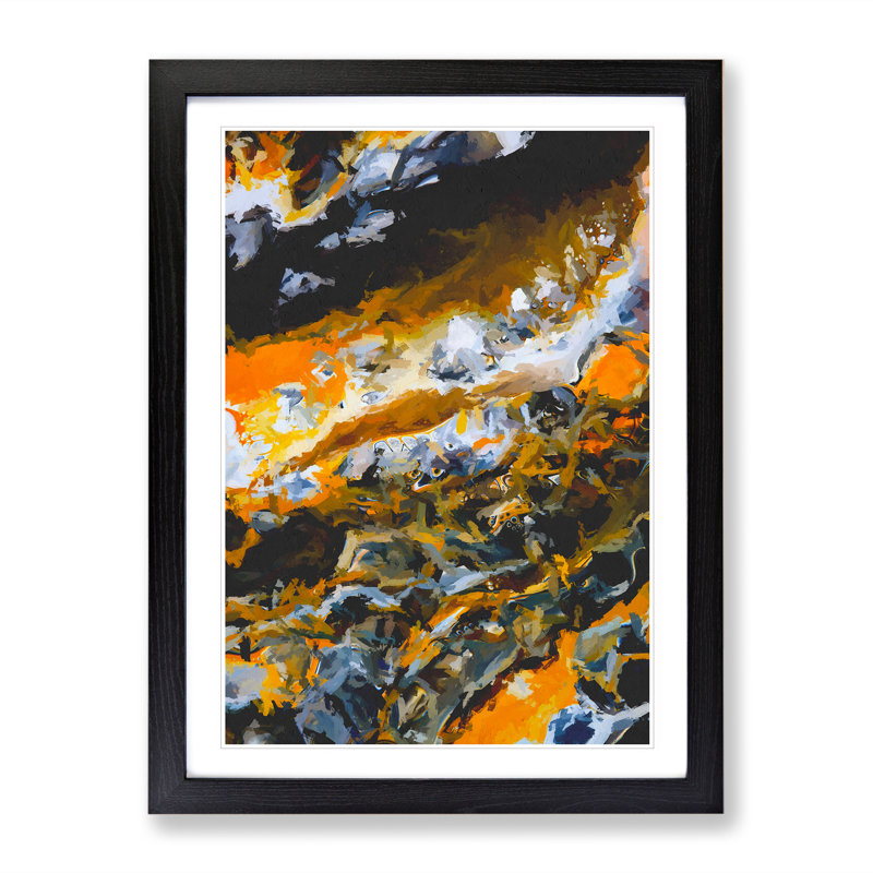 Evanescent Force Abstract - Single Picture Frame Print, 64cm H x 46cm W x 2cm D, Black