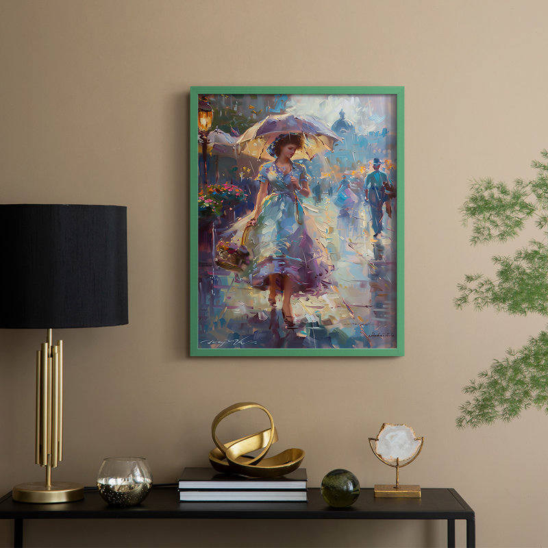 «WOMEN Series DCCDXLVI», reproduction encadrée - bois massif, Vert, H 11 po x l 9 po