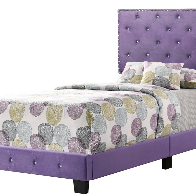 Charmant lit simple mauve, H 47 po x l 42 po x P 77 po