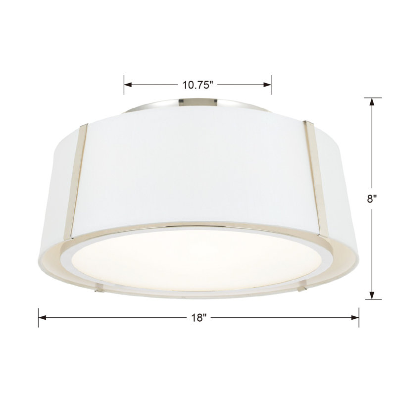 Marietta 3 - Light 18" Semi Flush Mount, Polished Nickel