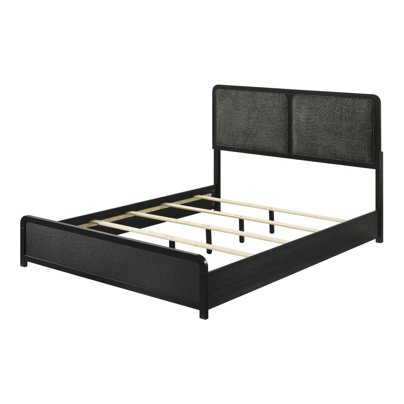 Lit oriental rembourré 51 pouces noir, Grand