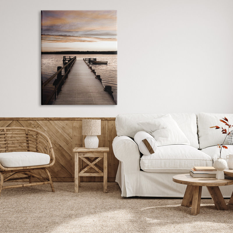 «Millwood Pines Boat And Beach Pier On Canvas» par Danita Delimont, reproduction, H 48 po x l 36 po x P 1,5 po